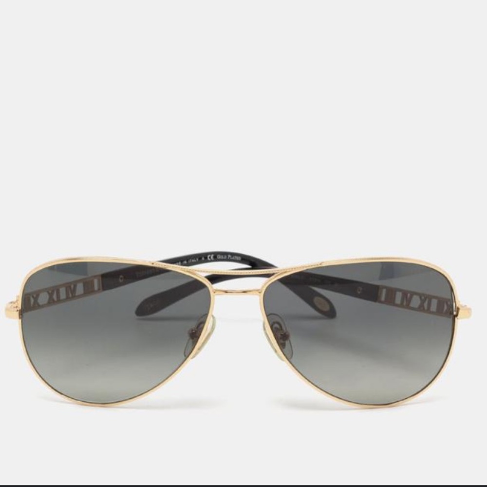 Tiffany & Co TF 3047-K Aviator style sunglasses black/gold